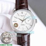R+ Factory Swiss 3165 Replica Gain Weight Rolex Cellini Date 39 White Dial Watch 